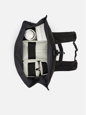 5. Rains Rolltop Rucksack with roll-top opening and carabiner closure Blue Dusk