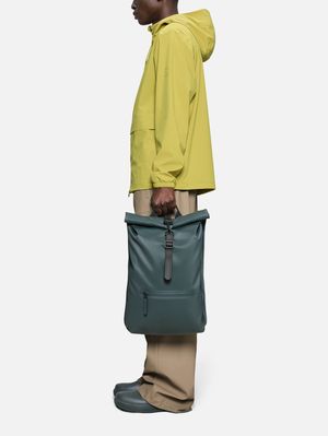 4. Rains Rolltop Rucksack with roll-top opening and carabiner closure Mystique