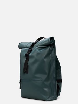 2. Rains Rolltop Rucksack with roll-top opening and carabiner closure Mystique
