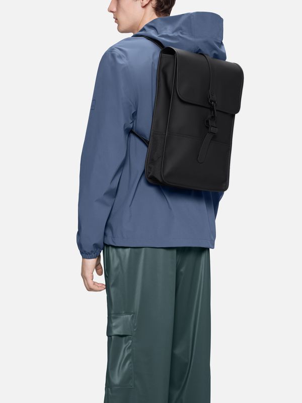 4. Rains Puffed Backpack Mini with spacious main compartment Black RAINS 13020