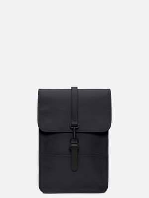 1. Rains Puffed Backpack Mini with spacious main compartment Black