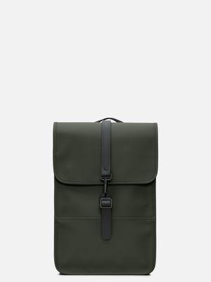1. Rains Puffed Backpack Mini with spacious main compartment Green