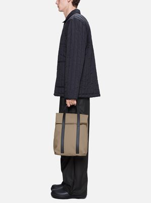 4. Sac à dos fourre-tout Rains Mini à double compartiment avec fermeture à rabat Beige
