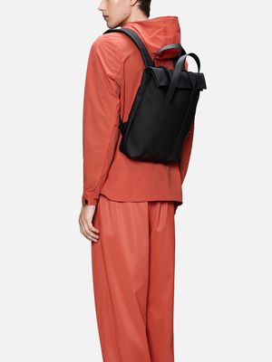 4. Rains 2 Way Tote Backpack Mini with Fold-Over Top Closure Black
