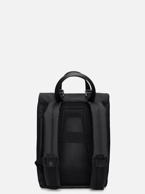 3. Rains 2 Way Tote Backpack Mini with Fold-Over Top Closure Black