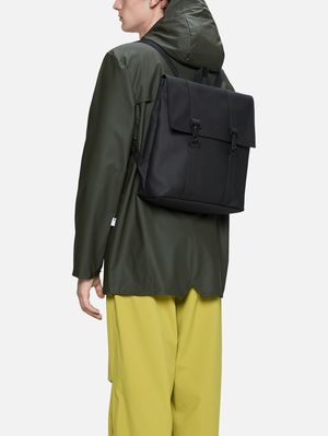 4. Rains MSN Bag Mini Backpack with spacious main compartment Black
