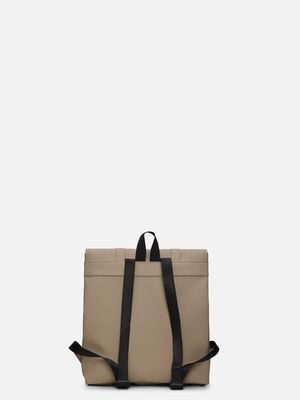 3. Zaino Rains MSN Bag Mini con spazioso scomparto principale Beige