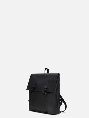 2. Rains MSN Bag Mini Backpack with spacious main compartment Black