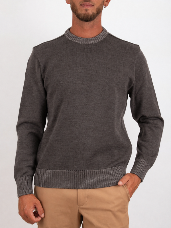 1. Pull Paul & Shark pour homme, col rond, en laine douce Brun PAUL & SHARK 15311010
