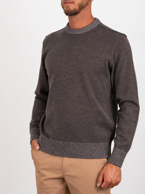 2. Pull Paul & Shark pour homme, col rond, en laine douce Brun PAUL & SHARK 15311010