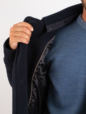 6. Paul & Shark Men's Double-Breasted Wool and Cashmere Caban Blue
