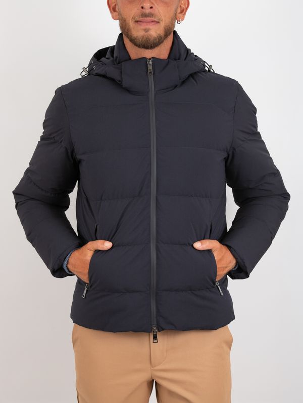 1. Paul & Shark Typhoon Platinum Men's Down Jacket with Hood Blue PAUL & SHARK 16312007