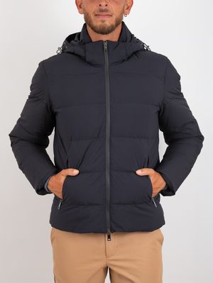 1. Paul & Shark Typhoon Platinum Men's Down Jacket with Hood Blue
