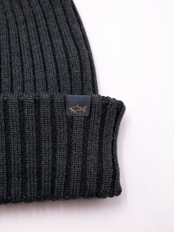 2. Paul & Shark Men's Ribbed Wool Hat with the Iconic Shark Logo Green PAUL & SHARK 99311018