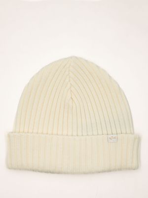 1. Paul & Shark Men's Ribbed Wool Hat with the Iconic Shark Logo Cream