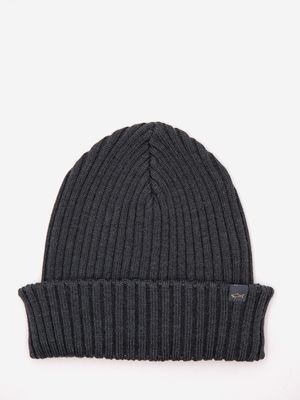 1. Paul & Shark Men's Ribbed Wool Hat with the Iconic Shark Logo Green