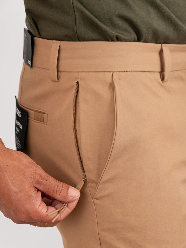 4. BOSS Men's Slim Fit Stretch Cotton Blend Trousers Beige BOSS 50543945