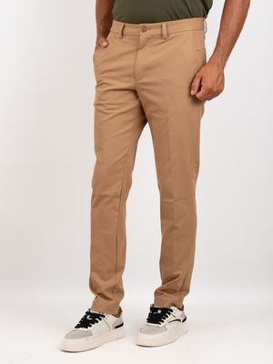2. BOSS Men's Slim Fit Stretch Cotton Blend Trousers Beige