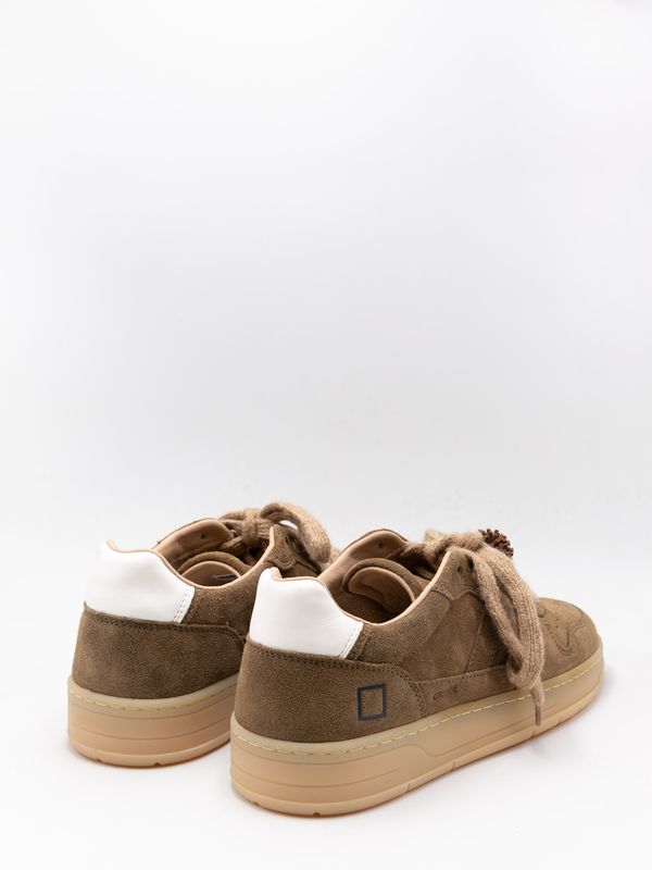 2. Baskets homme D.A.T.E. Court 2.0 en daim marron avec semelle beige Vert D.A.T.E. m451-c2-sd-gr