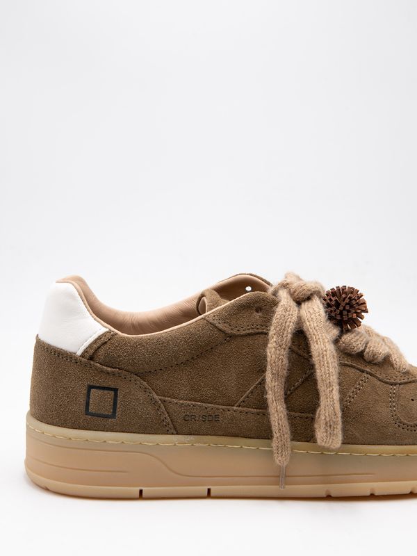 4. Baskets homme D.A.T.E. Court 2.0 en daim marron avec semelle beige Vert D.A.T.E. m451-c2-sd-gr