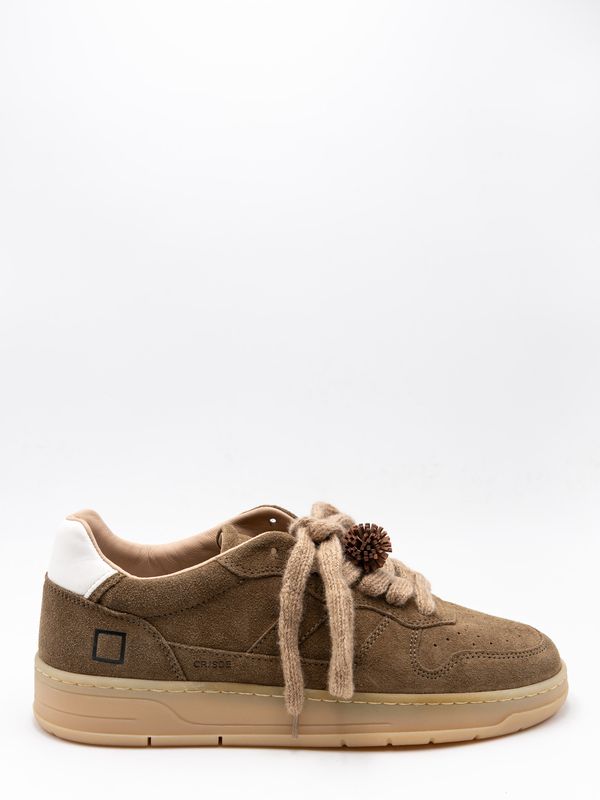 3. Baskets homme D.A.T.E. Court 2.0 en daim marron avec semelle beige Vert D.A.T.E. m451-c2-sd-gr