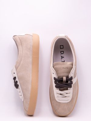 5. Sneakers Uomo D.A.T.E. Pr/Side in Camoscio Beige con Suola Miele Beige