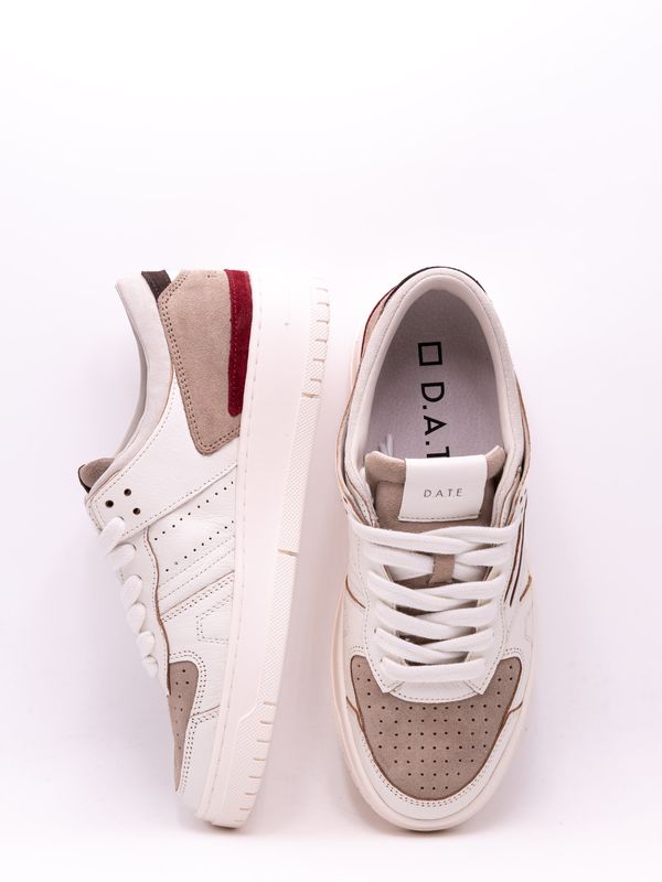 5. D.A.T.E. Men's Leather Sneakers with Suede Inserts Bordeaux D.A.T.E. m451-to-co-wx