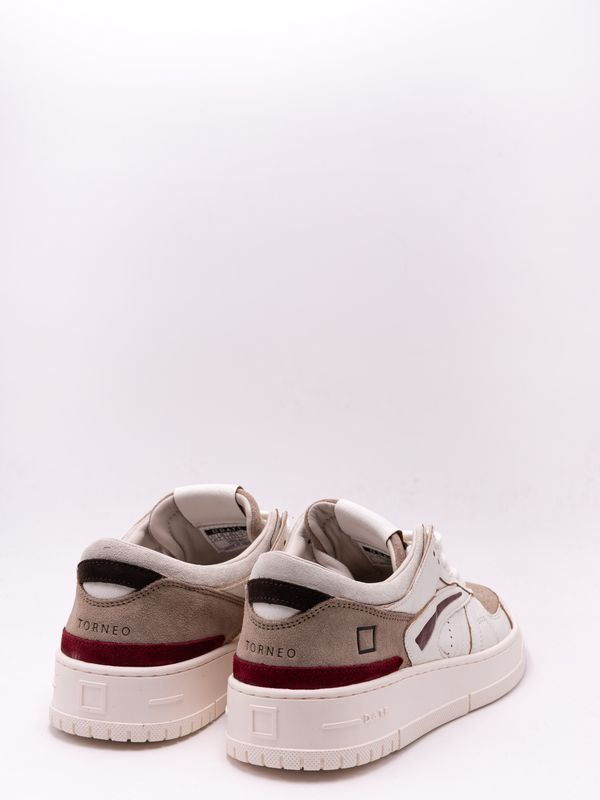 2. D.A.T.E. Men's Leather Sneakers with Suede Inserts Bordeaux D.A.T.E. m451-to-co-wx