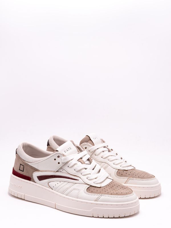 1. D.A.T.E. Men's Leather Sneakers with Suede Inserts Bordeaux D.A.T.E. m451-to-co-wx