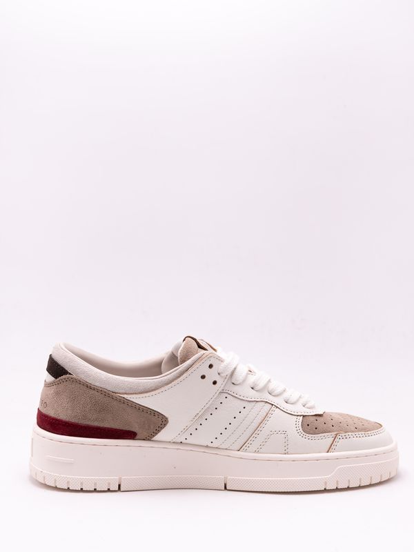 3. D.A.T.E. Men's Leather Sneakers with Suede Inserts Bordeaux D.A.T.E. m451-to-co-wx