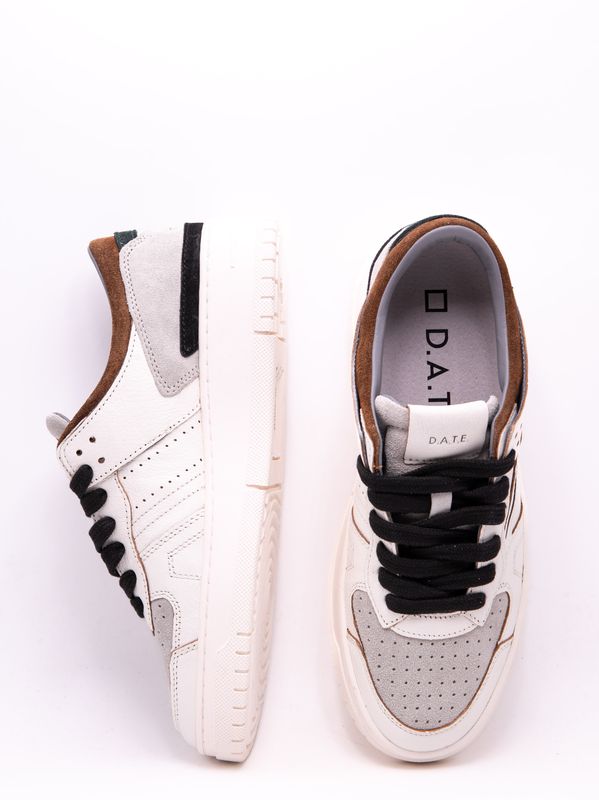 4. Sneakers Uomo D.A.T.E. Torneo in Pelle e Camoscio Nero D.A.T.E. m451-to-co-wi