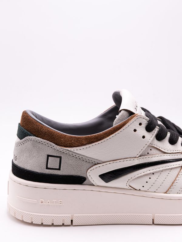 5. Sneakers Uomo D.A.T.E. Torneo in Pelle e Camoscio Nero D.A.T.E. m451-to-co-wi