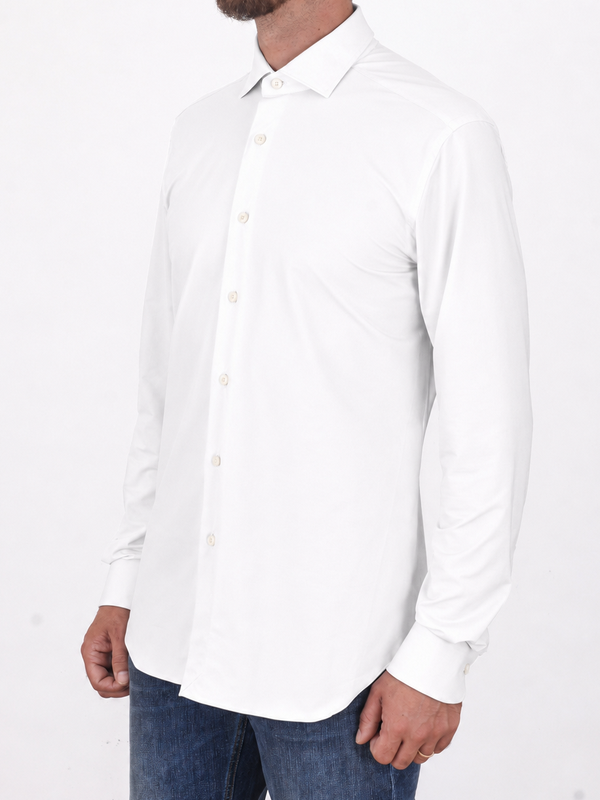 2. Xacus Active Men's Shirt in Evolution Fit Technical Fabric White Xacus 11460.act358ml