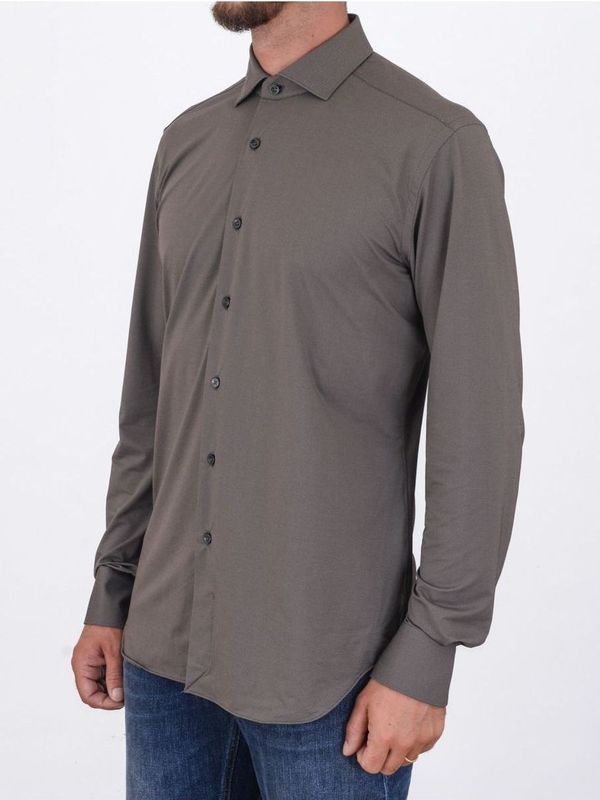 2. Xacus Active Men's Shirt in Evolution Fit Technical Fabric Brown Xacus 11460.act358ml