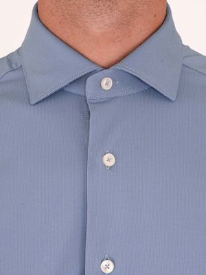 4. Xacus Active Men's Shirt in Evolution Fit Technical Fabric Celeste