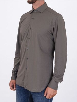 2. Xacus Active Men's Shirt in Evolution Fit Technical Fabric Brown