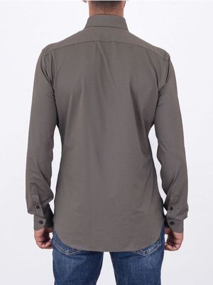 3. Xacus Active Men's Shirt in Evolution Fit Technical Fabric Brown
