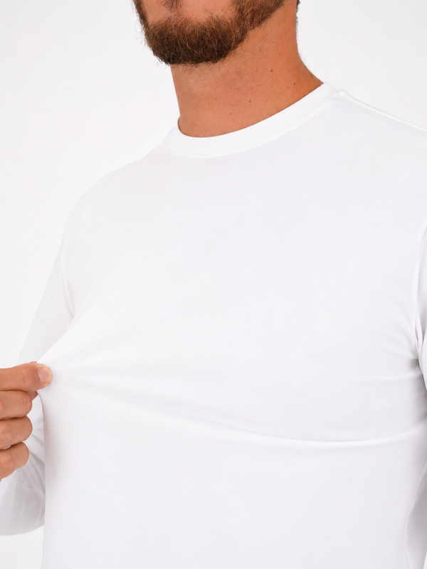 4. T-shirt à manches longues pour homme Xacus en tissu technique Blanc Xacus 31682.act119ml