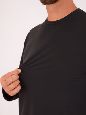 4. T-shirt à manches longues pour homme Xacus en tissu technique Noir